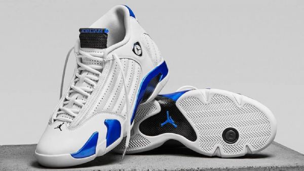 Nike Air Jordan 14 Retro Hyper Royal Kengät Miehille Valkoiset