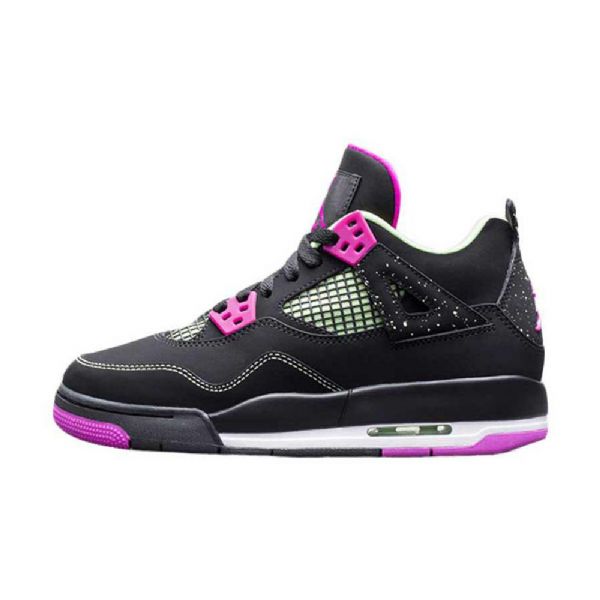 Nike Air Jordan 4 Gs Neonkengät Miehille Musta Vaaleanpunainen