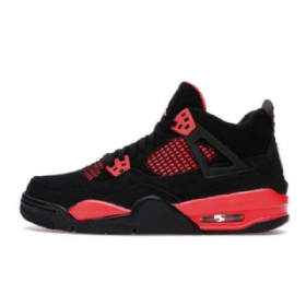 Nike Air Jordan 4 Gs Thunder Kengät Naisille Musta Punainen