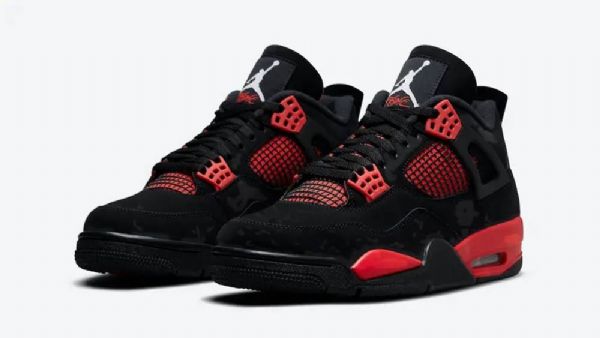 Nike Air Jordan 4 Gs Thunder Kengät Naisille Musta Punainen
