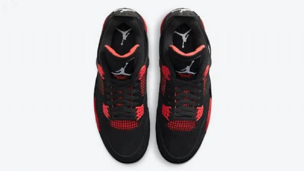 Nike Air Jordan 4 Gs Thunder Kengät Naisille Musta Punainen