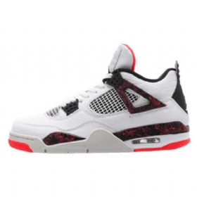 Nike Air Jordan 4 Hot Lava Kengät Miehille Valkoinen Punainen
