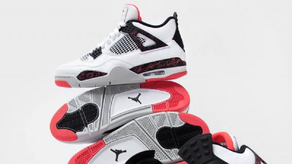 Nike Air Jordan 4 Hot Lava Kengät Miehille Valkoinen Punainen