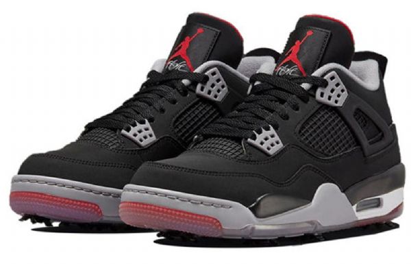 Nike Air Jordan 4 Miesten Golfkengät Musta Punainen