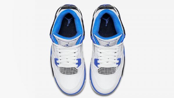 Nike Air Jordan 4 Moottoriurheilukengät Miehille Valkoinen Sininen