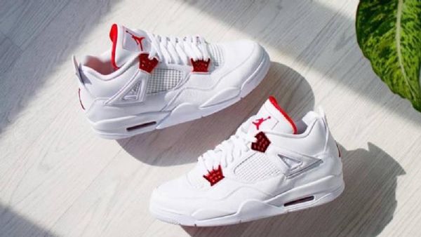 Nike Air Jordan 4 Pack Kengät Naisille Valkoinen Punainen