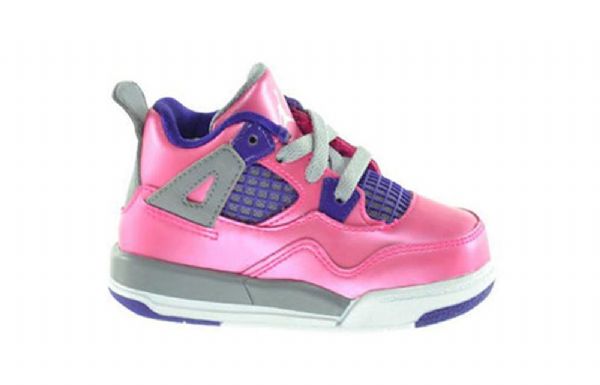 Nike Air Jordan 4 Retro-kengät Lapsille Pinkki Harmaa Purppura