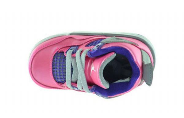 Nike Air Jordan 4 Retro-kengät Lapsille Pinkki Harmaa Purppura