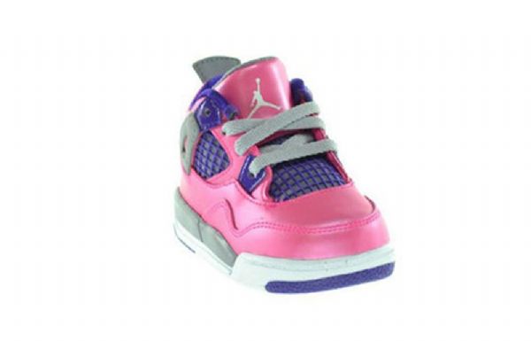 Nike Air Jordan 4 Retro-kengät Lapsille Pinkki Harmaa Purppura