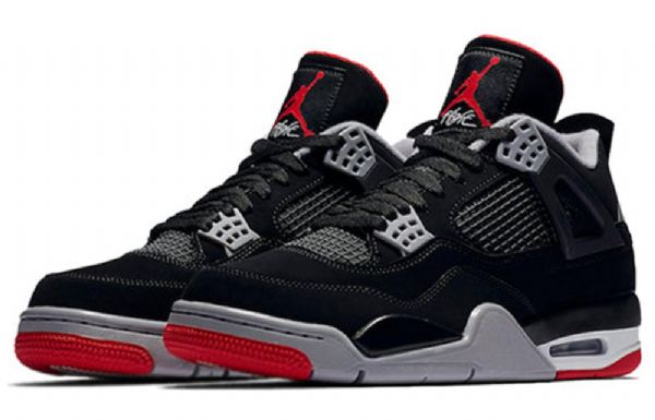 Nike Air Jordan 4 Retro Og Koripallokengät Miehille Musta Punainen