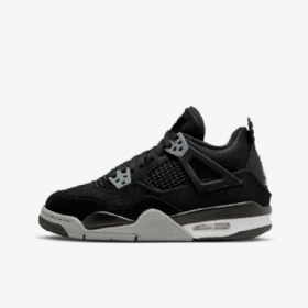 Nike Air Jordan 4 Retro Se Kengät Lapsille Musta Valkoinen Punainen Vaaleanharmaa