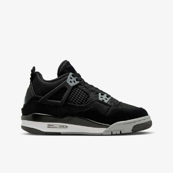 Nike Air Jordan 4 Retro Se Kengät Lapsille Musta Valkoinen Punainen Vaaleanharmaa