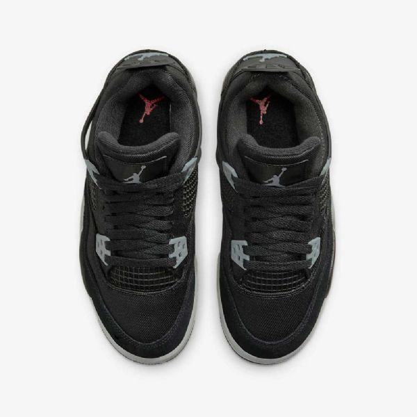 Nike Air Jordan 4 Retro Se Kengät Lapsille Musta Valkoinen Punainen Vaaleanharmaa