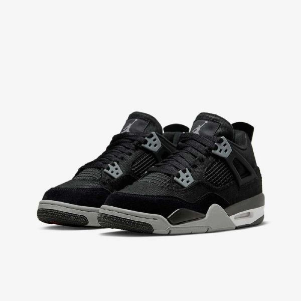 Nike Air Jordan 4 Retro Se Kengät Lapsille Musta Valkoinen Punainen Vaaleanharmaa