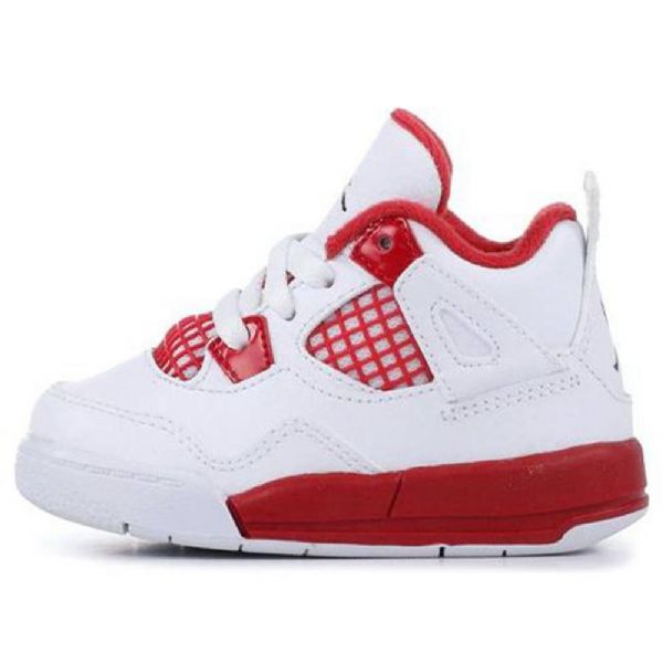 Nike Air Jordan 4 Retro Td Kengät Lapsille Valkoinen Punainen