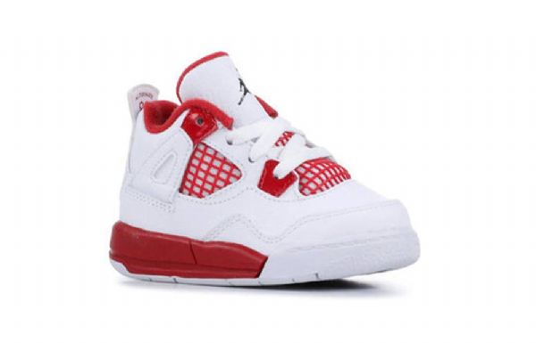 Nike Air Jordan 4 Retro Td Kengät Lapsille Valkoinen Punainen