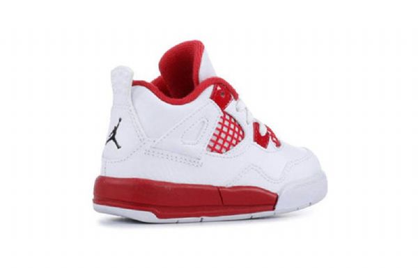 Nike Air Jordan 4 Retro Td Kengät Lapsille Valkoinen Punainen