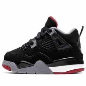 Nike Air Jordan 4 Retro Td Koripallokengät Lapsille Musta Punainen