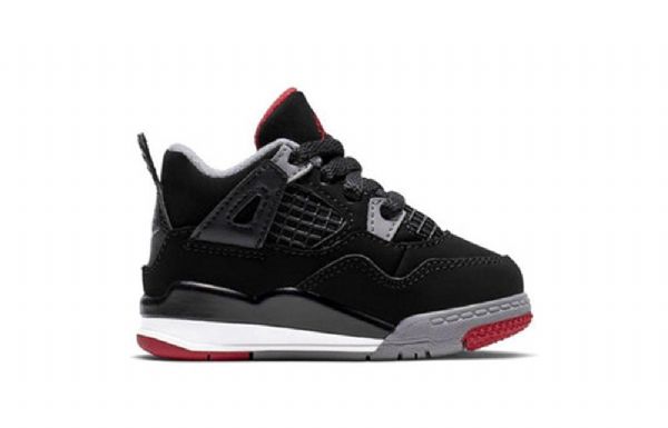 Nike Air Jordan 4 Retro Td Koripallokengät Lapsille Musta Punainen