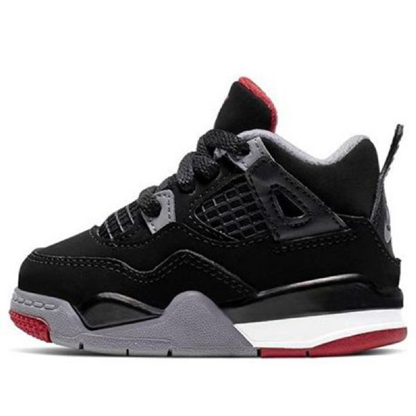 Nike Air Jordan 4 Retro Td Koripallokengät Lapsille Musta Punainen