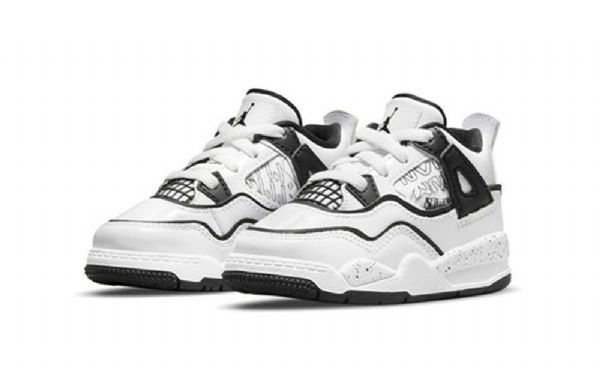 Nike Air Jordan 4 Retro Td Koripallokengät Lapsille Valkoinen