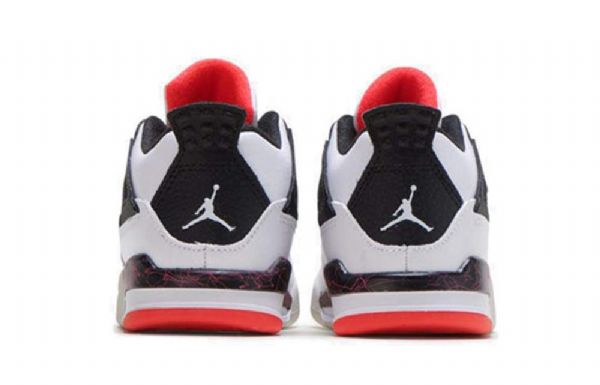 Nike Air Jordan 4 Retro Td Koripallokengät Lapsille Valkoinen Punainen