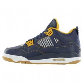 Nike Air Jordan 4 Retrokengät Miehille Laivastonsininen Kulta