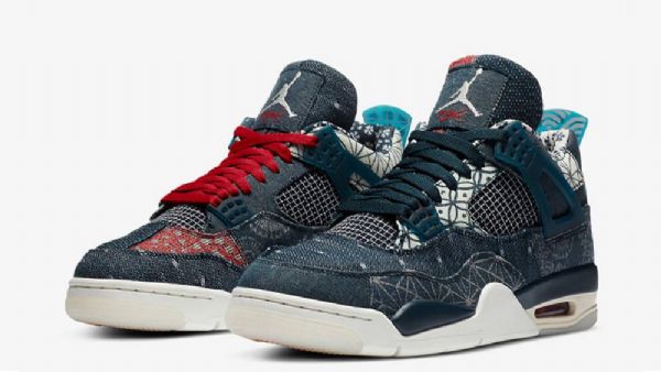 Nike Air Jordan 4 Sashiko Deep Ocean Kengät Naisille Laivastonsininen