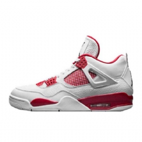 Nike Air Jordan 4 Vaihtoehtoiset Kengät Miehille Valkoinen Punainen