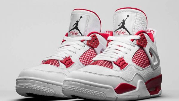 Nike Air Jordan 4 Vaihtoehtoiset Kengät Miehille Valkoinen Punainen