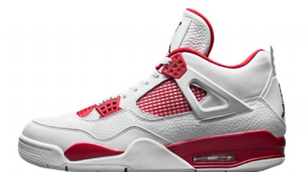 Nike Air Jordan 4 Vaihtoehtoiset Kengät Miehille Valkoinen Punainen