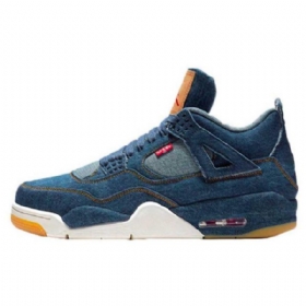 Nike Levis Air Jordan 4 Kengät Miehille Laivastonsininen