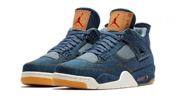 Nike Levis Air Jordan 4 Kengät Miehille Laivastonsininen