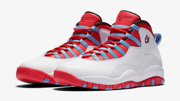 Nike Air Jordan 10 Chicagon Kengät Miehille Valkoinen Punainen