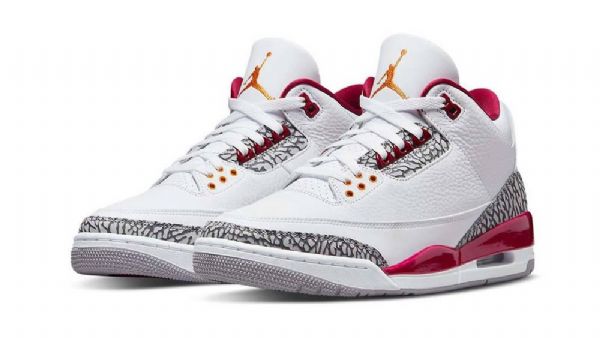 Nike Air Jordan 3 Cardinal Kengät Miehille Valkoinen Punainen