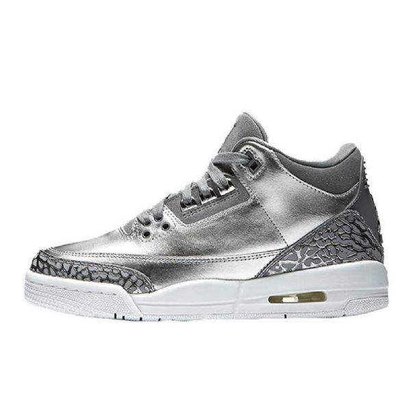 Nike Air Jordan 3 Gs Kromikengät Miehille Hopea