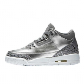 Nike Air Jordan 3 Gs Kromikengät Miehille Hopea
