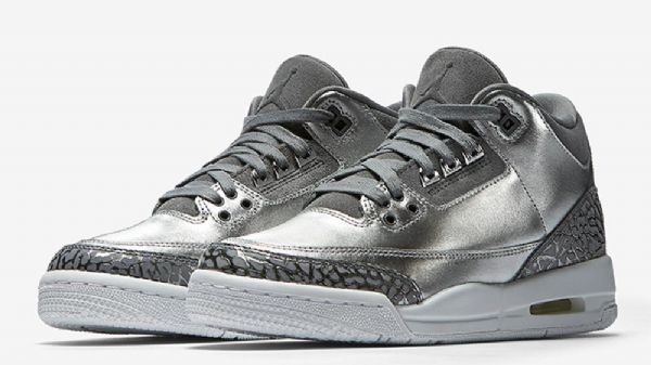 Nike Air Jordan 3 Gs Kromikengät Miehille Hopea