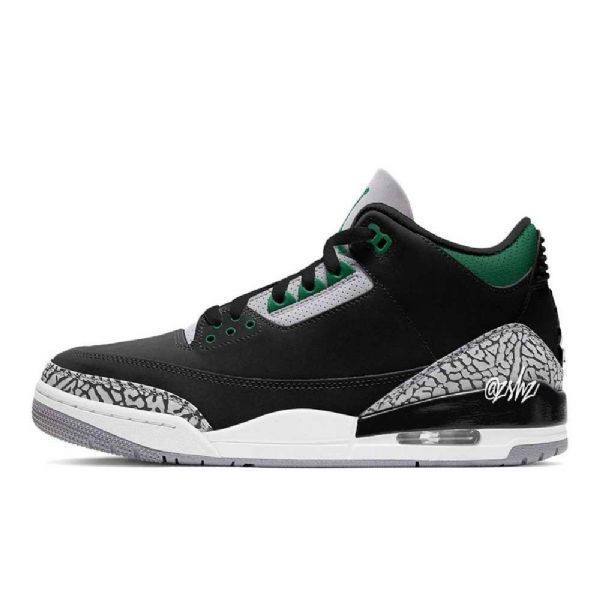Nike Air Jordan 3 Mäntykengät Miehille Musta Vihreä