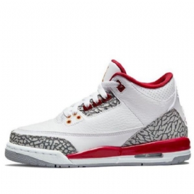Nike Air Jordan 3 Retro Gs Koripallokengät Miehille Valkoinen Punainen