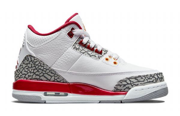 Nike Air Jordan 3 Retro Gs Koripallokengät Miehille Valkoinen Punainen