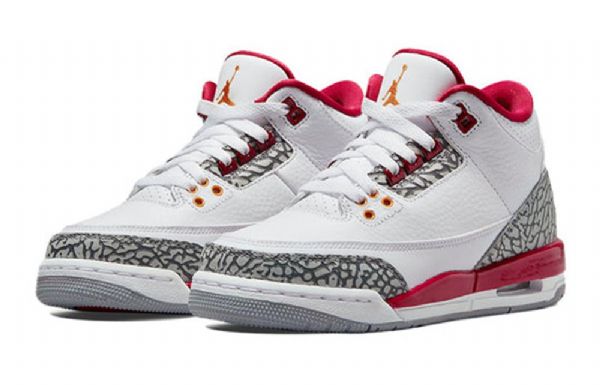 Nike Air Jordan 3 Retro Gs Koripallokengät Miehille Valkoinen Punainen