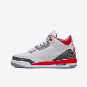 Nike Air Jordan 3 Retro-kengät Lapsille Valkoinen Musta Harmaa Punainen