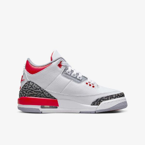 Nike Air Jordan 3 Retro-kengät Lapsille Valkoinen Musta Harmaa Punainen