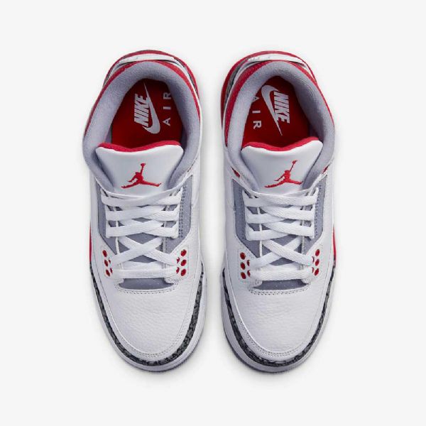 Nike Air Jordan 3 Retro-kengät Lapsille Valkoinen Musta Harmaa Punainen