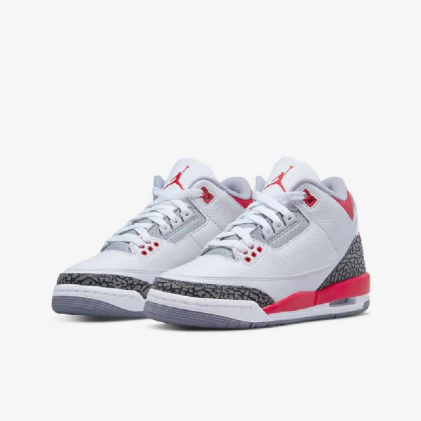 Nike Air Jordan 3 Retro-kengät Lapsille Valkoinen Musta Harmaa Punainen