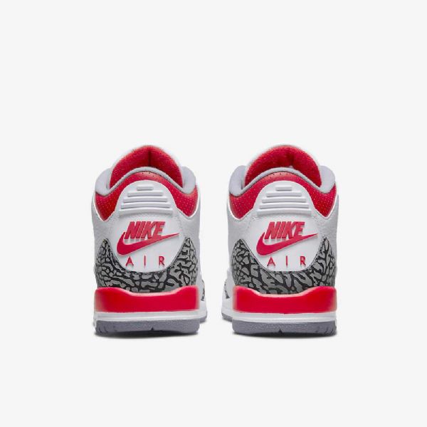 Nike Air Jordan 3 Retro-kengät Lapsille Valkoinen Musta Harmaa Punainen