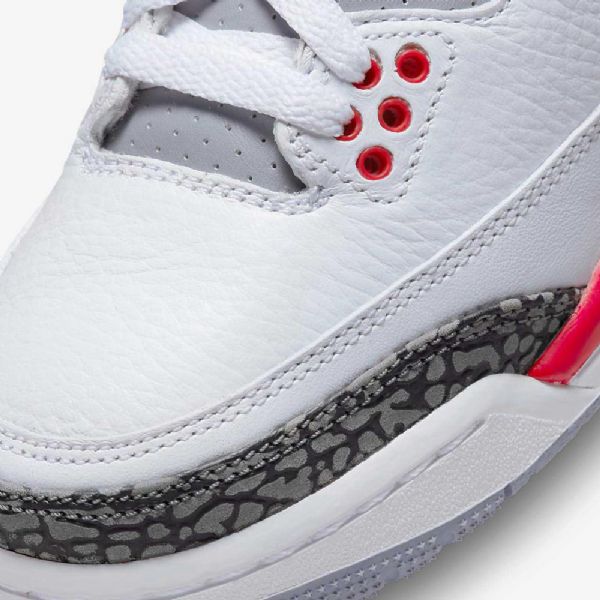 Nike Air Jordan 3 Retro-kengät Lapsille Valkoinen Musta Harmaa Punainen