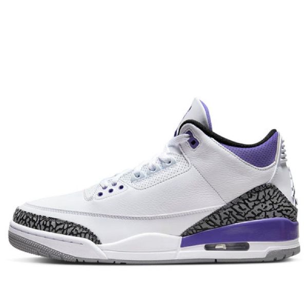 Nike Air Jordan 3 Retro Koripallokengät Miehille Musta Valkoinen Purppura