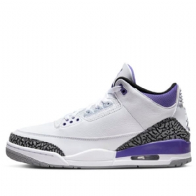 Nike Air Jordan 3 Retro Koripallokengät Miehille Musta Valkoinen Purppura